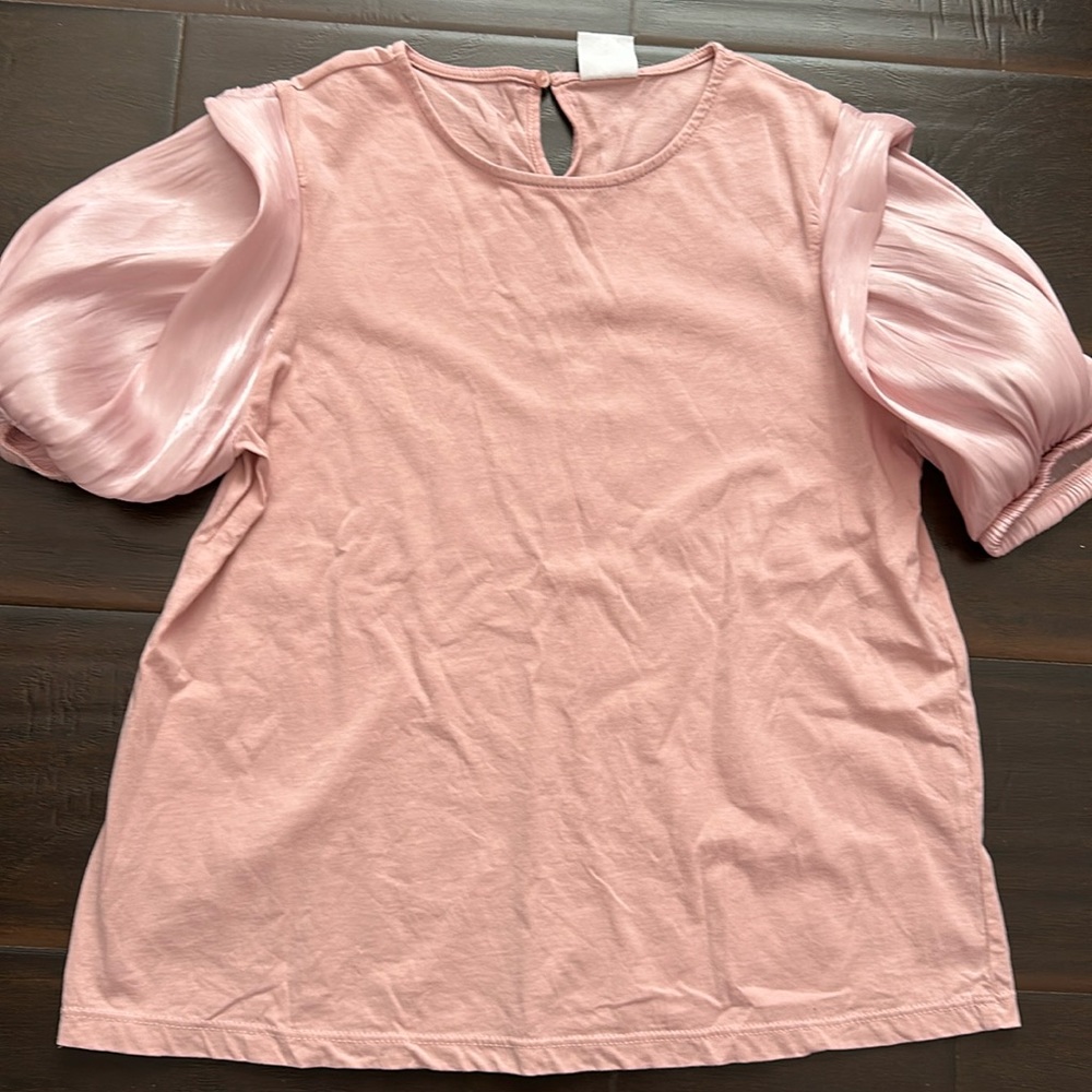 Zara Girls Cotton Top with Silk Balloon Sleeves – Like New 💕